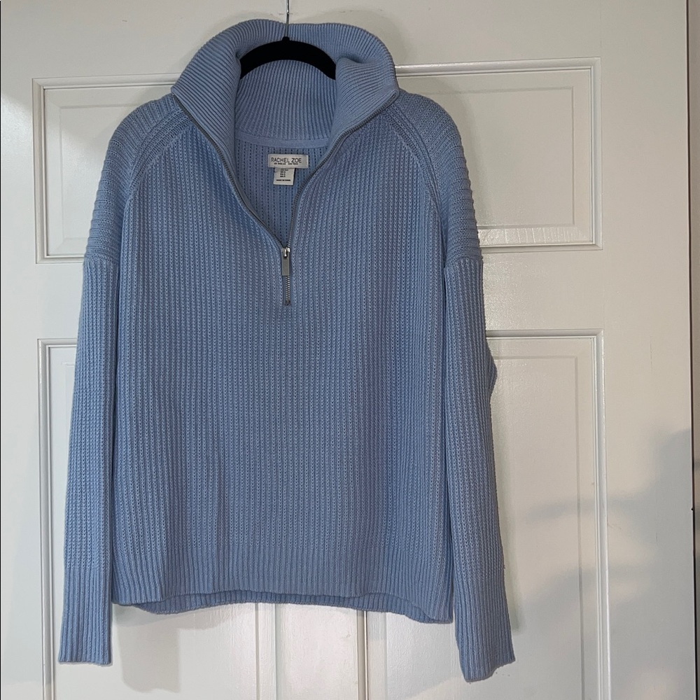 Rachel Zoe Light Blue Knit Zip-Up